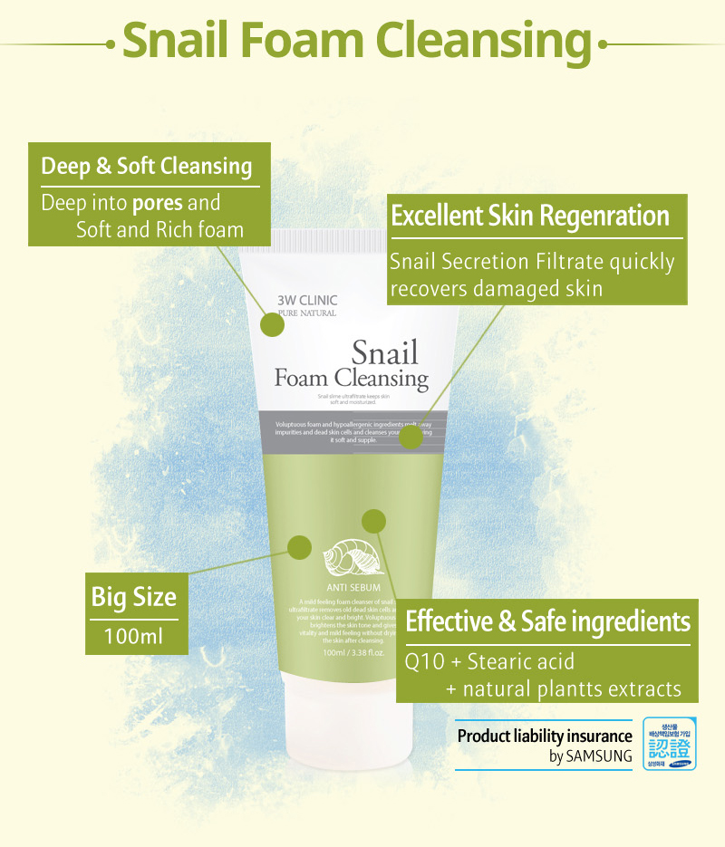 3W Clinic Snail Foam Cleansing 100ml